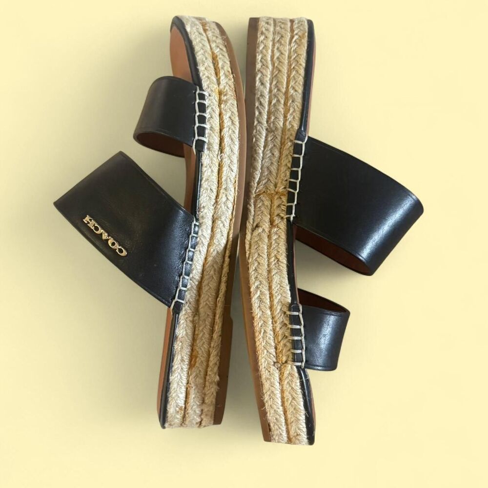 Coach Women's Black and Brown Sandals